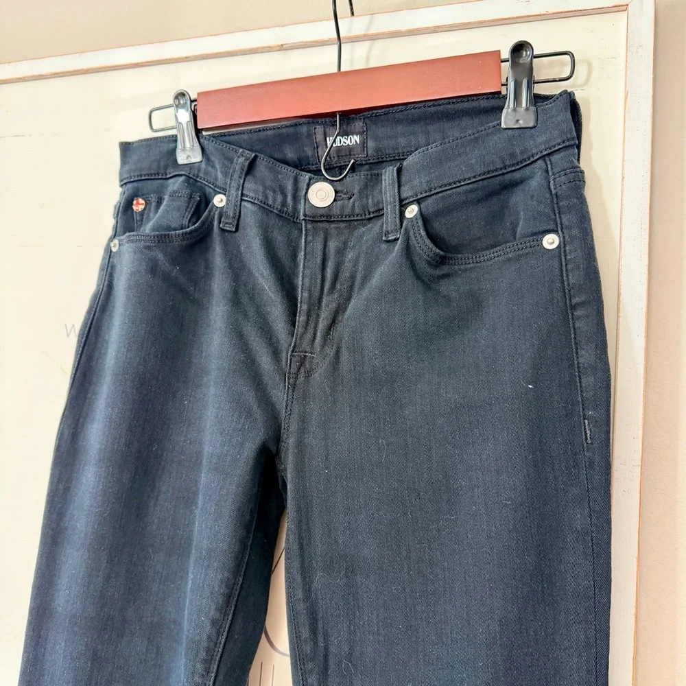 HUDSON Krista Ankle Super Skinny Black Denim Jeans Pants Slim 28 Like New
